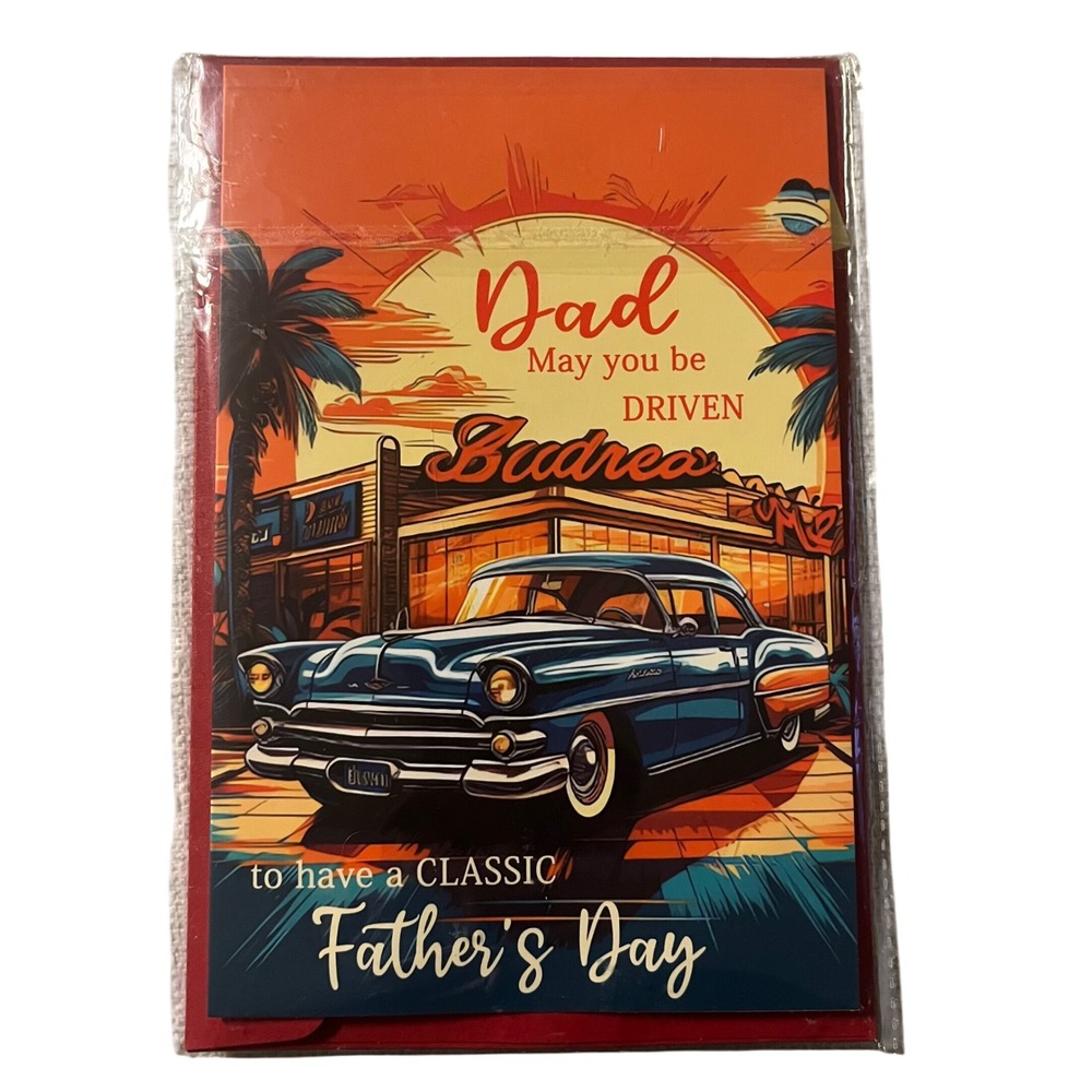 Fathers Day Card Retro Car Dad May You‎ Be Driven To Have A Classic Fathers Day
